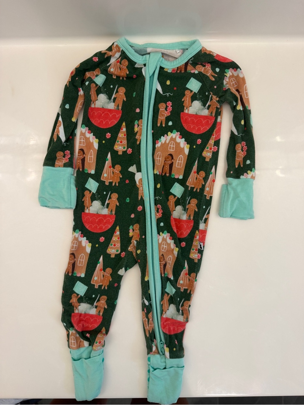 Kids Gingerbread Holiday One-Piece Pajamas Kiki & lulu